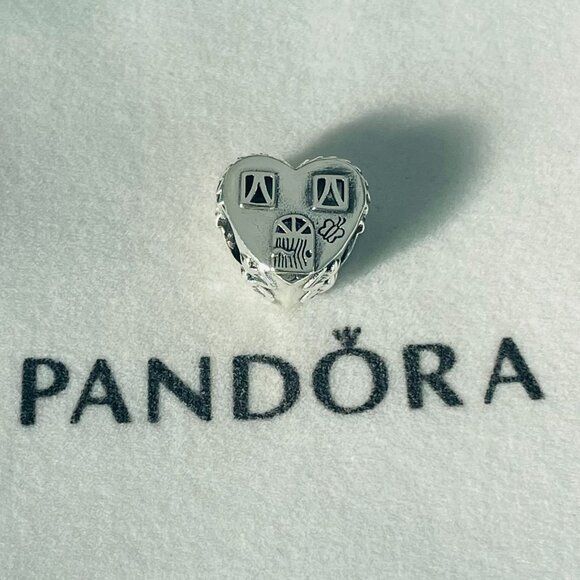 Pandora Heart House Happy Place Dangle Charm Pendant, S925 Sterling Silver - Picture 1 of 4